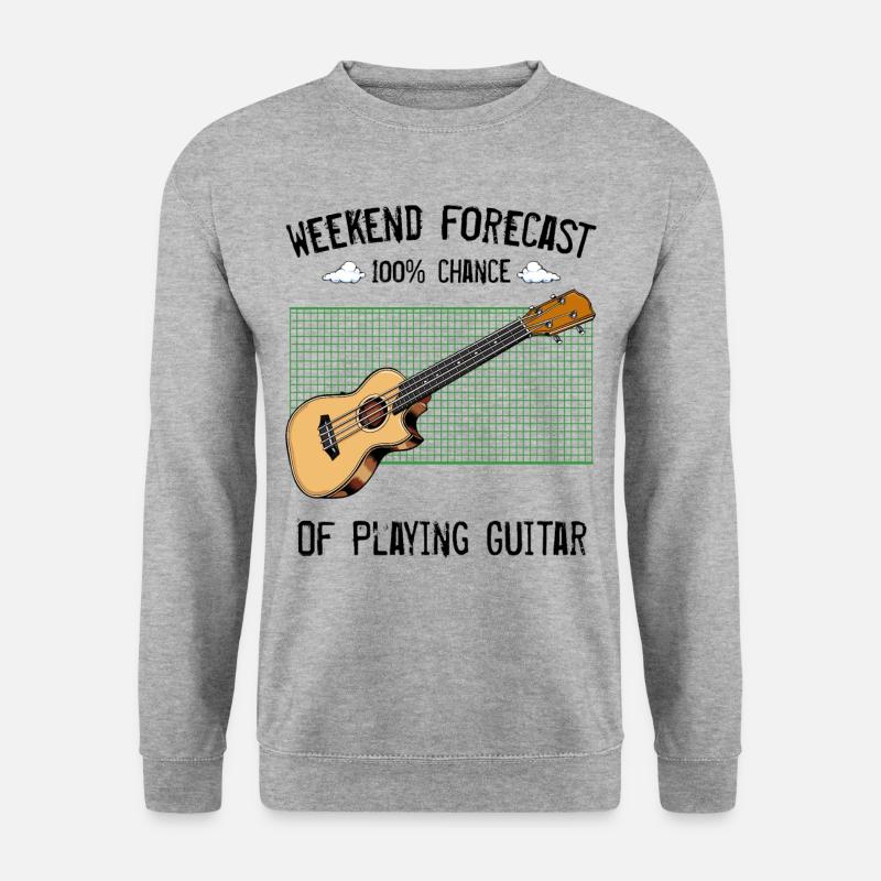 Gitarre - Unisex Pullover - Weißgrau meliert