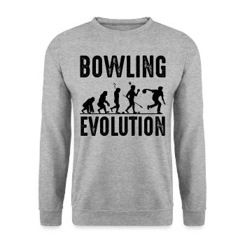 Bowling - Unisex Pullover - Weißgrau meliert - Vorne - Alina (178cm) & Michal (187cm)