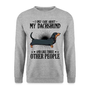 teckel - Sweat-shirt Unisexe - gris chiné - Devant - Alina (178cm) & Michal (187cm)