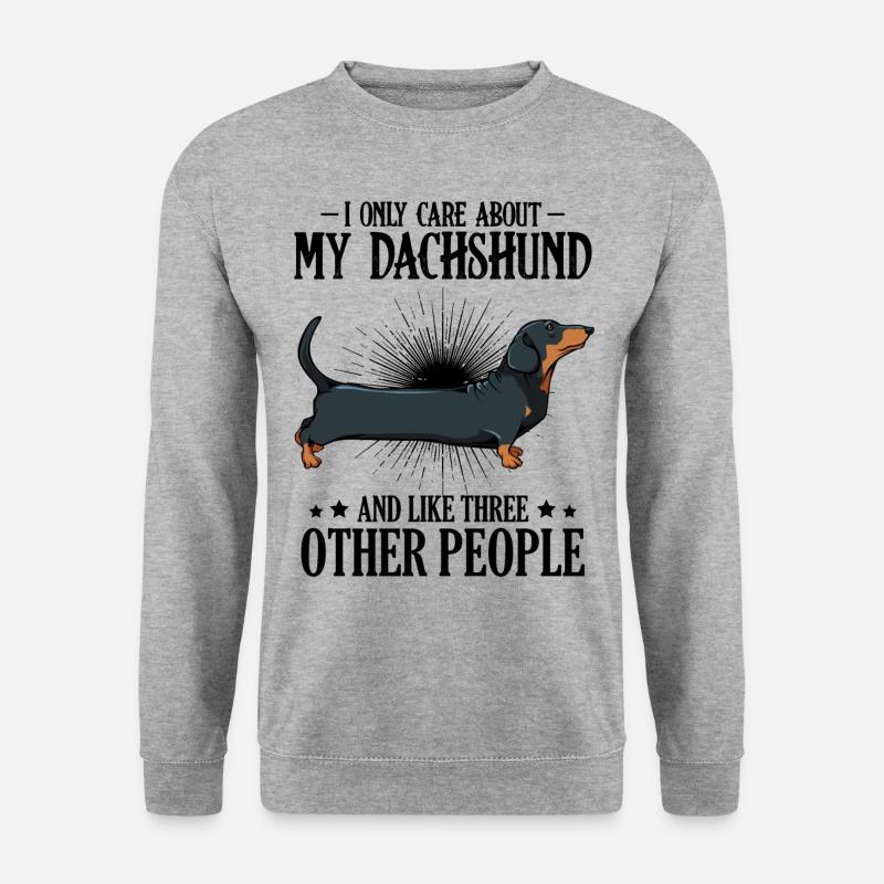 Dackel - Unisex Pullover - Weißgrau meliert