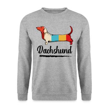teckel - Sweat-shirt Unisexe - gris chiné - Devant - Alina (178cm) & Michal (187cm)