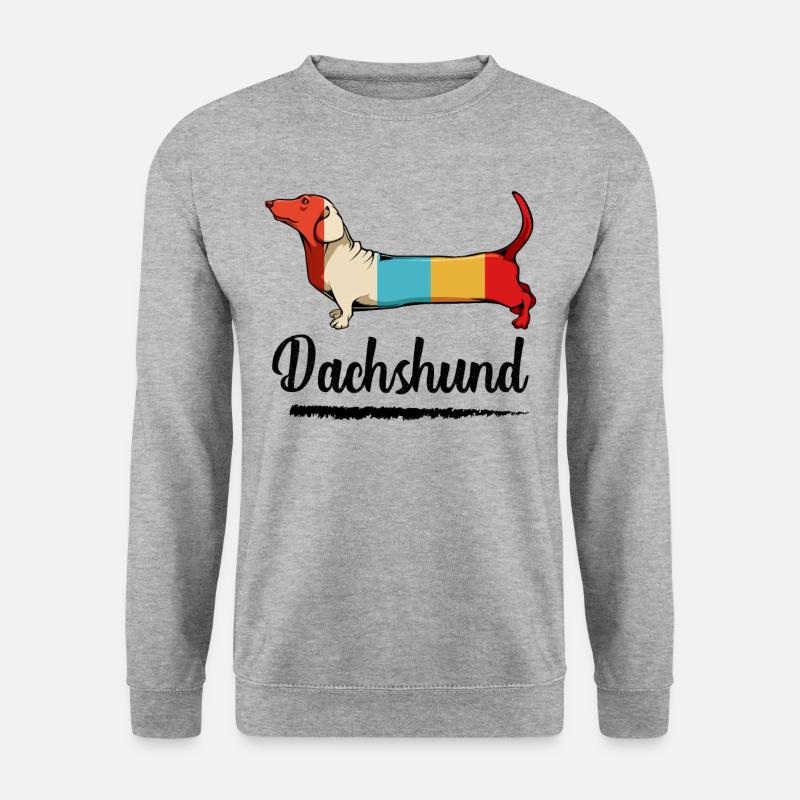 Dackel - Unisex Pullover - Weißgrau meliert