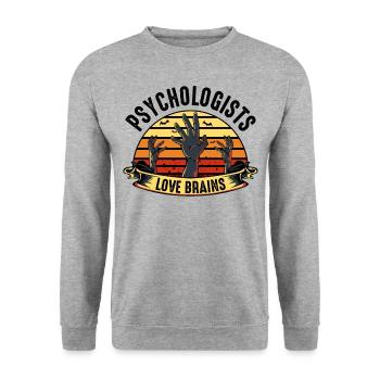 psychologue - Sweat-shirt Unisexe - gris chiné - Devant - Alina (178cm) & Michal (187cm)