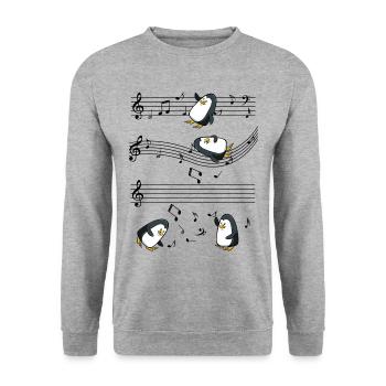 manchot - Sweat-shirt Unisexe - gris chiné - Devant - Alina (178cm) & Michal (187cm)