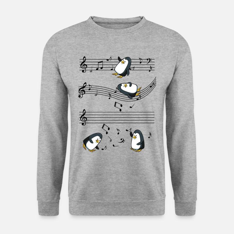Pinguin - Unisex Pullover - Weißgrau meliert