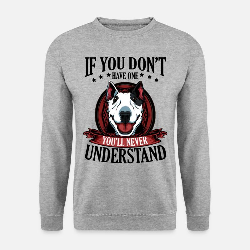 Bull Terrier - Unisex Pullover - Weißgrau meliert
