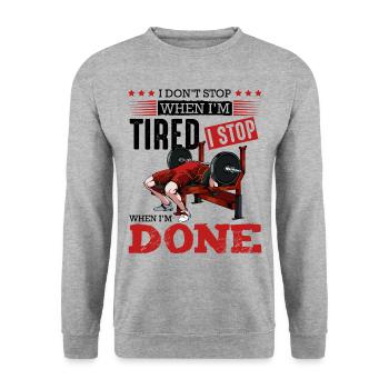 Body Building Motivation Bodybuilder Gift - Unisex Sweatshirt - salt & pepper - Front - Alina (178cm) & Michal (187cm)