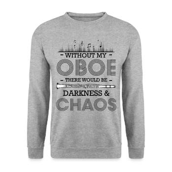 oboe - Unisex Sweatshirt - salt & pepper - Front - Alina (178cm) & Michal (187cm)