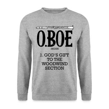 oboe - Unisex Sweatshirt - salt & pepper - Front - Alina (178cm) & Michal (187cm)