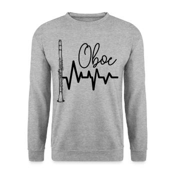 oboe - Unisex Sweatshirt - salt & pepper - Front - Alina (178cm) & Michal (187cm)