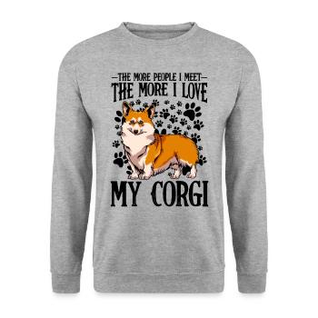 Welsh Corgi Funny Sayings Dog Owner Gift - Unisex Sweatshirt - salt & pepper - Front - Alina (178cm) & Michal (187cm)