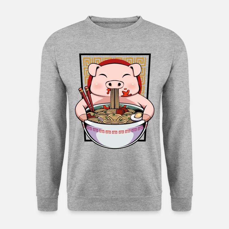 Schwein - Unisex Pullover - Weißgrau meliert