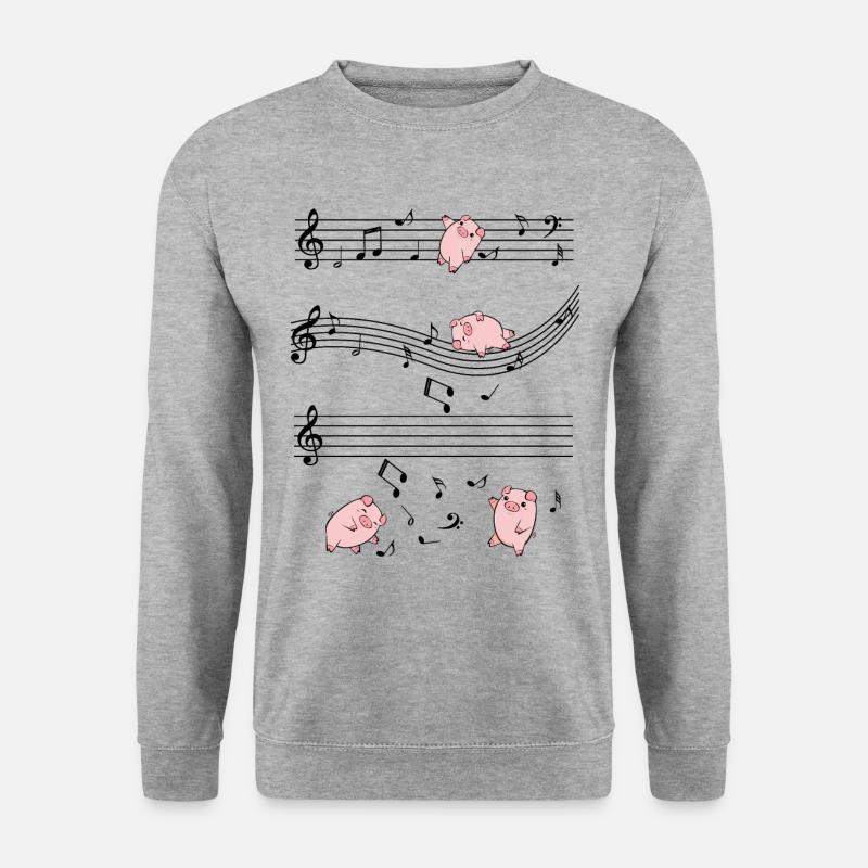 Schwein - Unisex Pullover - Weißgrau meliert