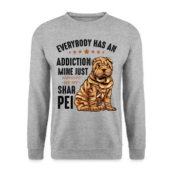Shar Pei - Unisex Sweatshirt - salt & pepper - Front - Alina (178cm) & Michal (187cm)