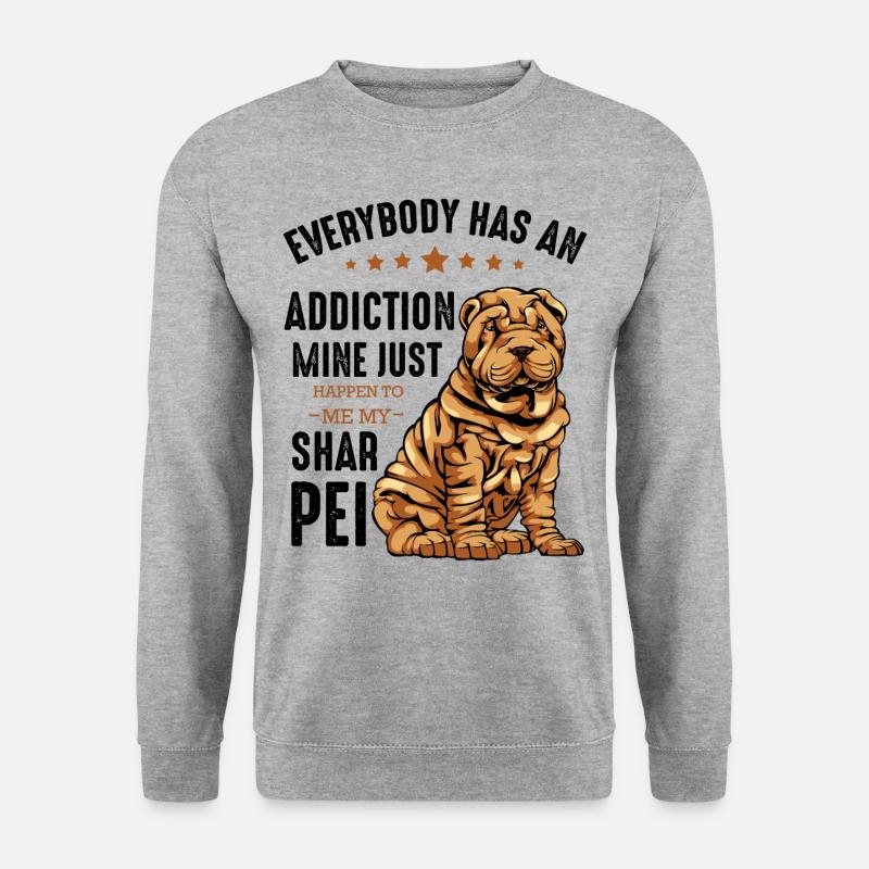 Shar Pei - Unisex Pullover - Weißgrau meliert