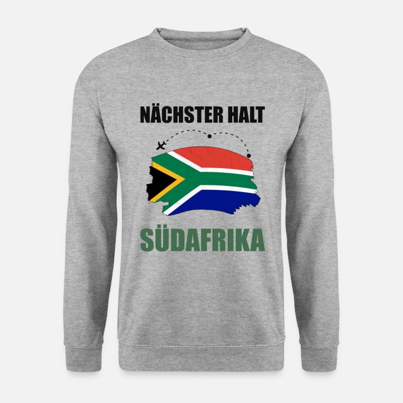 Nächster Halt Südafrika Reise Urlaub - Unisex Pullover - Weißgrau meliert