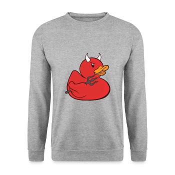 Rubber duck rubber duck Halloween devil costume - Unisex Sweatshirt - salt & pepper - Front - Alina (178cm) & Michal (187cm)