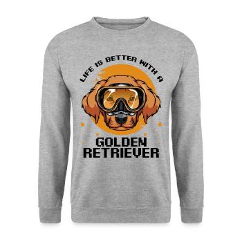 Golden retriever - Unisex Sweatshirt - salt & pepper - Front - Alina (178cm) & Michal (187cm)
