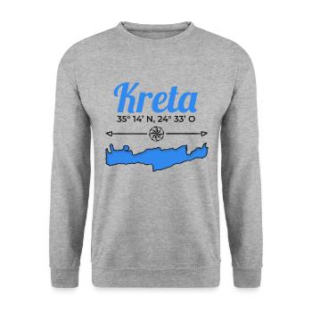 Grèce Crète coordonne le voyage de vacances sur l'île - Sweat-shirt Unisexe - gris chiné - Devant - Alina (178cm) & Michal (187cm)