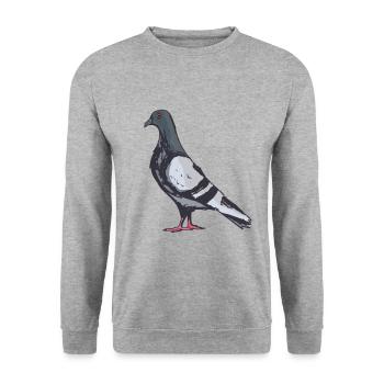 Pigeons Pigeon Carrier Pigeon Gift - Unisex Sweatshirt - salt & pepper - Front - Alina (178cm) & Michal (187cm)