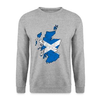Scotland Map Scottish Flag Scots - Unisex Sweatshirt - salt & pepper - Front - Alina (178cm) & Michal (187cm)