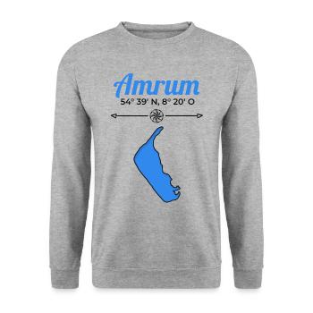 Îles de la Frise orientale - coordonnées Amrum - Sweat-shirt Unisexe - gris chiné - Devant - Alina (178cm) & Michal (187cm)