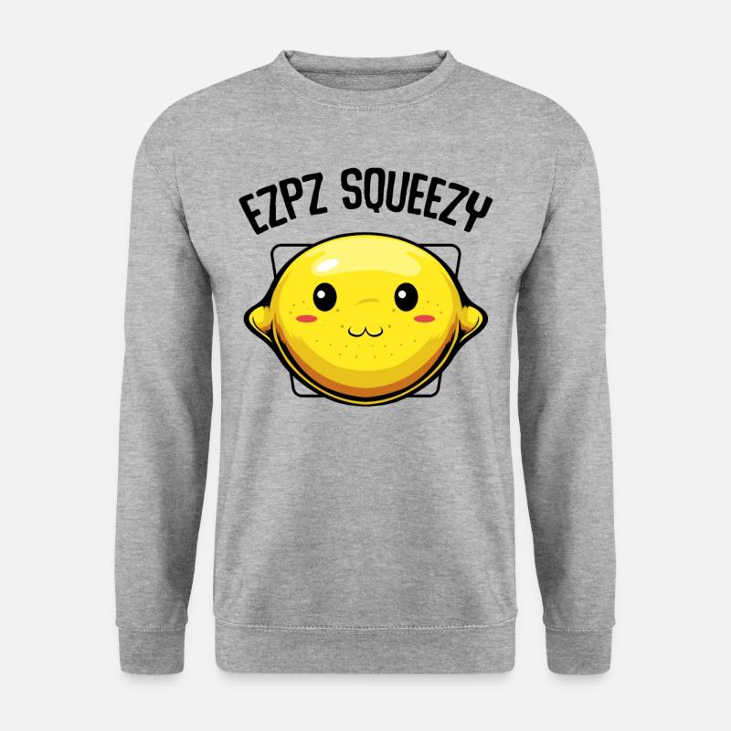 Zitrone Frucht - Unisex Pullover - Weißgrau meliert