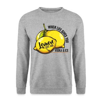 Fruit de citron - Sweat-shirt Unisexe - gris chiné - Devant - Alina (178cm) & Michal (187cm)