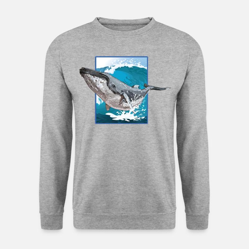 Buckelwal - Unisex Pullover - Weißgrau meliert