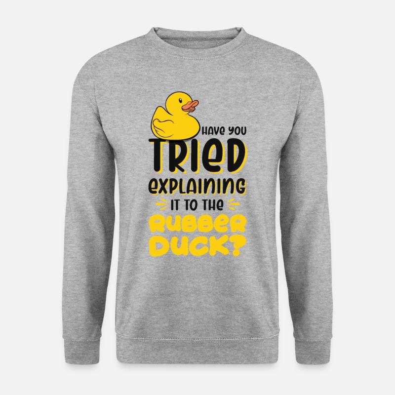 Programmierer Programming Duck Gummiente - Unisex Pullover - Weißgrau meliert