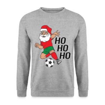 Santa Claus Santa Claus plays soccer Ho Ho Ho - Unisex Sweatshirt - salt & pepper - Front - Alina (178cm) & Michal (187cm)