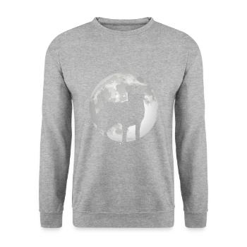 German Jagdterrier in front of moon hound dogs - Unisex Sweatshirt - salt & pepper - Front - Alina (178cm) & Michal (187cm)