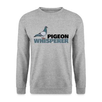 Pigeons Whisperer Pigeon Carrier Pigeon Retro Gift - Unisex Sweatshirt - salt & pepper - Front - Alina (178cm) & Michal (187cm)