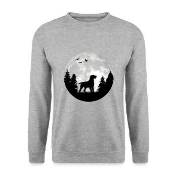 Chiens de chien de chasse de la lune à poil dur allemand - Sweat-shirt Unisexe - gris chiné - Devant - Alina (178cm) & Michal (187cm)