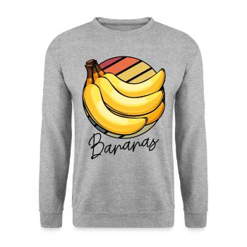 Bananen Frucht - Unisex Pullover - Weißgrau meliert - Vorne - Alina (178cm) & Michal (187cm)