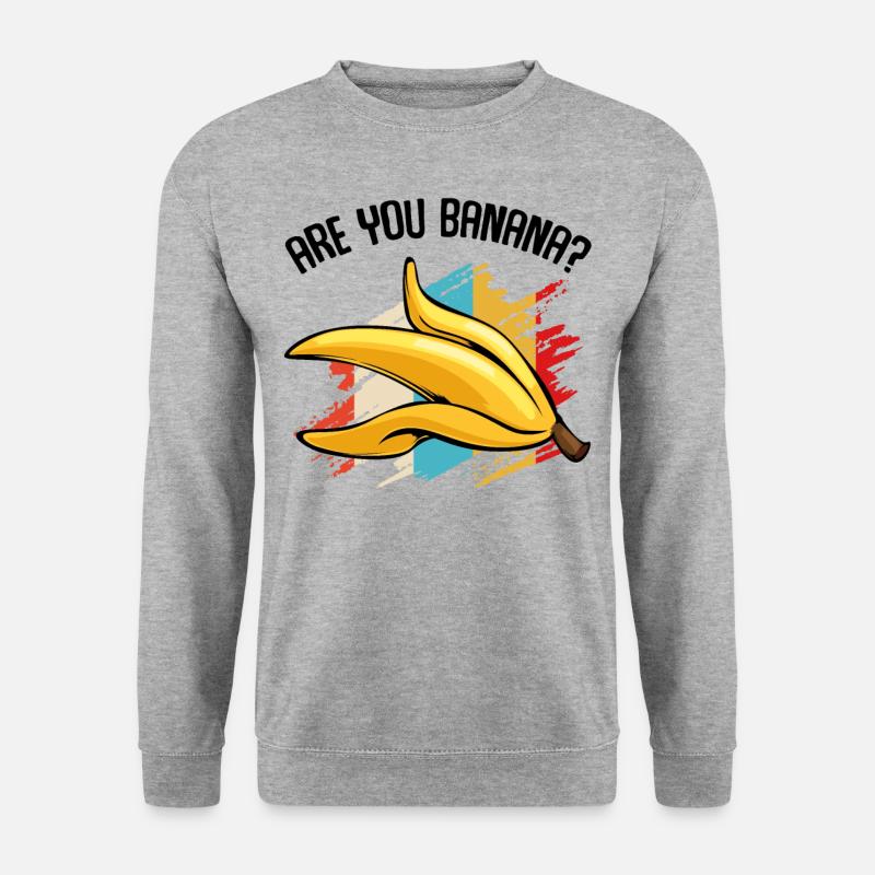 Bananen Frucht - Unisex Pullover - Weißgrau meliert
