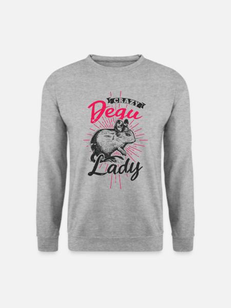 Best Degu Mom Ever Chilenisches Nagetiere Geschenk - Unisex Pullover - Weißgrau meliert