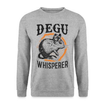 Degu Whisperer Rodents Gift - Unisex Sweatshirt - salt & pepper - Front - Alina (178cm) & Michal (187cm)