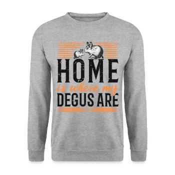 Home is where my Degus are - Unisex Sweatshirt - salt & pepper - Front - Alina (178cm) & Michal (187cm)