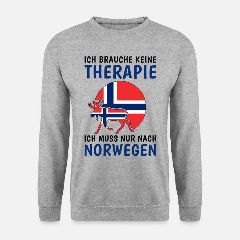 Norwegen Skandinavien Reise Urlaub Spruch - Unisex Pullover - Weißgrau meliert