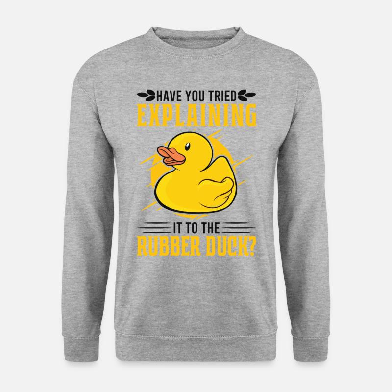 Developer Programmer Programming Duck - Unisex Pullover - Weißgrau meliert