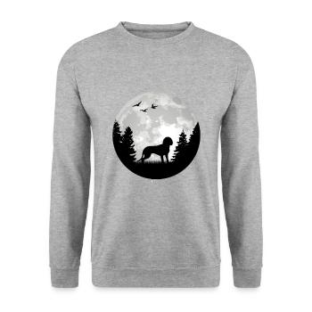 Hannoverscher Schweisshund chien de soudure lune - Sweat-shirt Unisexe - gris chiné - Devant - Alina (178cm) & Michal (187cm)