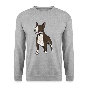Bull terrier disant propriétaire de chien bull terrier - Sweat-shirt Unisexe - gris chiné - Devant - Alina (178cm) & Michal (187cm)