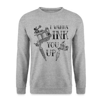 Tattoo artist tattoo needle tattoo saying Ink You Up - Unisex Sweatshirt - salt & pepper - Front - Alina (178cm) & Michal (187cm)