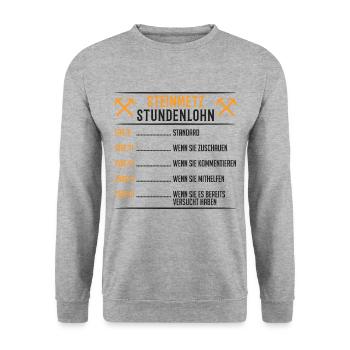 Steinmetz Steinmetzmeister Bildhauer Bildhauerei - Unisex Pullover - Weißgrau meliert - Vorne - Alina (178cm) & Michal (187cm)