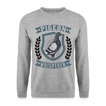 Pigeon Whisperer Pigeons Chuchoteurs Pigeon voyageur - Sweat-shirt Unisexe - gris chiné - Devant - Alina (178cm) & Michal (187cm)