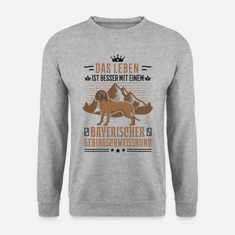 Bayerischer Gebirgsschweisshund BGS Jagdhund - Unisex Pullover - Weißgrau meliert