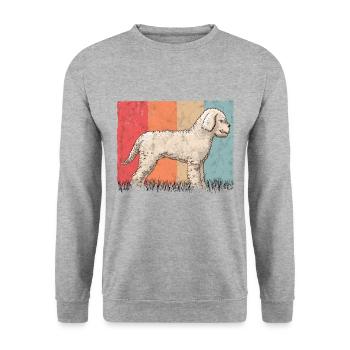 Lagotto Romagnolo Vintage Lagotti Retro - Unisex Sweatshirt - salt & pepper - Front - Alina (178cm) & Michal (187cm)