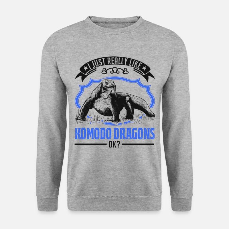 I just really like Komodo Dragons - Unisex Pullover - Weißgrau meliert