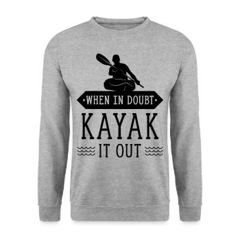 Kayak Wassersport Kajak Kajakfahrer Kajakfahren - Unisex Pullover - Weißgrau meliert - Vorne - Alina (178cm) & Michal (187cm)